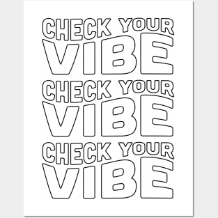 Check Your Vibe Aesthetic Retro Style Tshirt Posters and Art